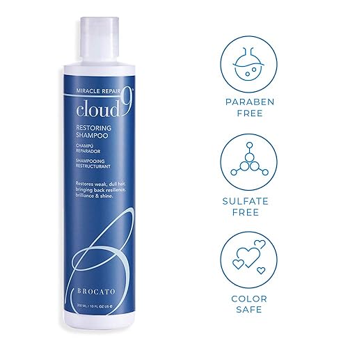 Miniatura 3 de Brocato Cloud 9 - Champú restaurador, 10 onzas líquidas, champú reparador milagroso, hidratante, y revitalizante, para cabello débil, opaco y