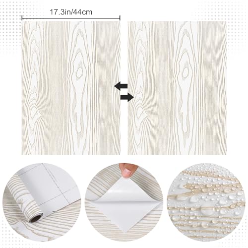 Papel tapiz de grano de madera vinilo texturizado autoadhesivo extraíble para muebles 3