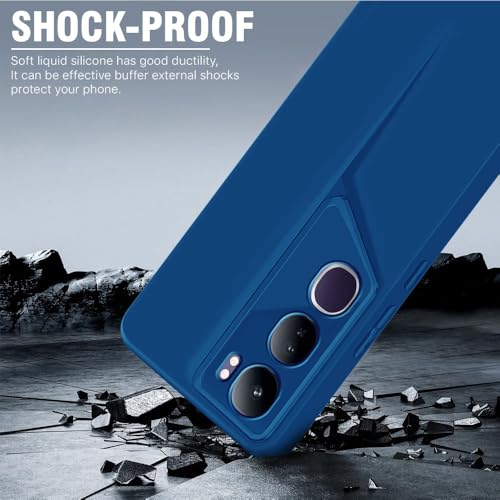 Image of WOW IMAGINE Slim Back Cover for Vivo Y300 5G | Blade Series Ultra Thin Case with Lightweight Design | Camera Protection | Soft Matte Silicone Flexible Mobile Case - Blue
