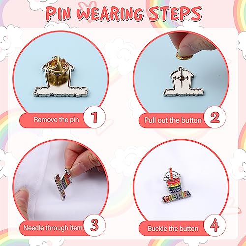 Image of Batiyeer 100 Pcs Gay Pride Pins LGBTQ Rainbow Equalitea Lapel Pins Milk Tea Enamel Brooch Badge for Pride Parades Month Support Gift Backpack Clothes Bags Hats Accessories Decoration