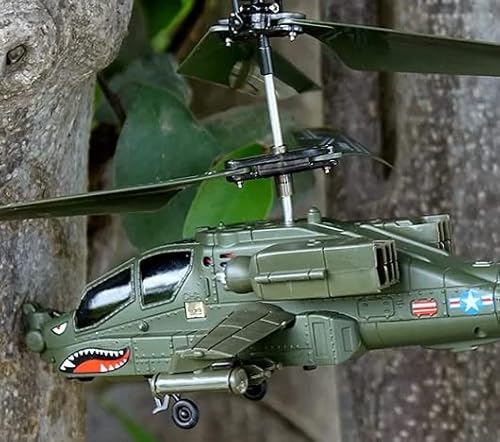 efaso RC Helikopter SYMA S109G Apache Ferngesteuerter Hubschrauber mit LED Beleuchtung/Gyroskope - RC Hubschrauber Indoor 3 Kanal Armee/Milit&auml;r Mini Helikopter