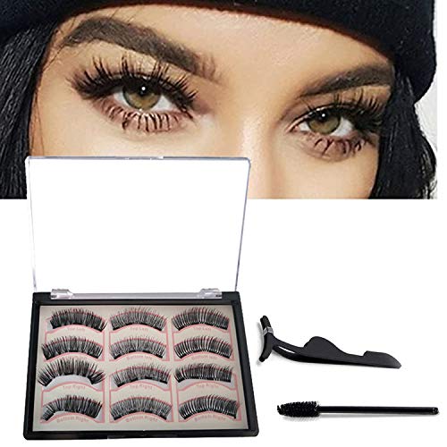 Preisvergleich Produktbild Magnetische Wimpern, 3d Magnet Wimpern Set, Natural Look Wiederverwendbar Künstliche Wimpern mit 3 Magneten, Dual Magneten Magnetic False Eyelashes + Edelstahl Pinzette