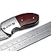 KUBEY KU66 Small Knife, Folding Knife and Pocket EDC, Drop Point Blade with Thumb Open, Rosewood Handle with Lanyard, for Outdoor Hunting Camping and Hiking (KU66-1)