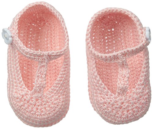 Jefferies Socks Baby-Girls Newborn T-Strap Mary Jane Crochet Bootie, Light Pink, Newborn #TOP2