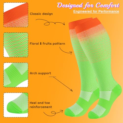 Image of Plus Size Compression Socks for Women & Men 3 Pairs, Wide Calf Extra Large 20-30 mmHg Knee High Support Socks for Travel, Running, Nurse