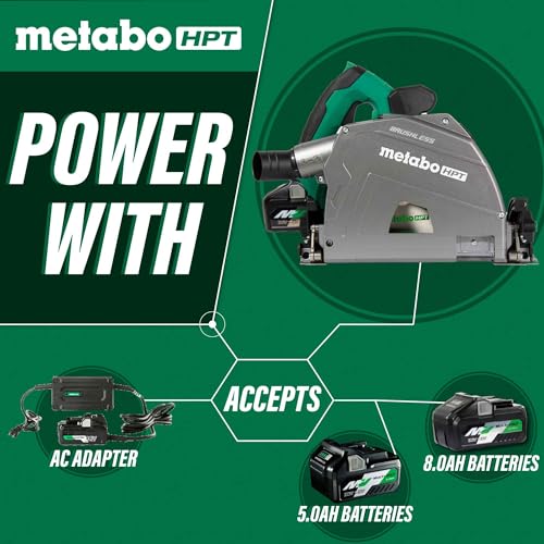 Image of Metabo HPT 36V MultiVolt 6-1 /2 inch Cordless Track Saw Kit, C3606DPA | Adjustable Bevel -1 to 46, Over 2-1 /2 inch Cutting Depth, Lightweight Design, Rapid Charger, 4.0Ah Battery Included