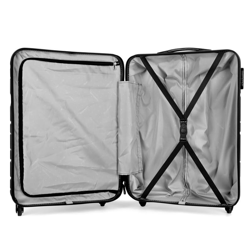 Image of TRAVELBUDDY Infinity 58 CM Cabin Hard Case Tourist Travel Luggage | Lightweight 4 Spinner Wheels Luggage | Suitcase | Cabin Trolley Bag | Small - Black | 5 Year Warranty