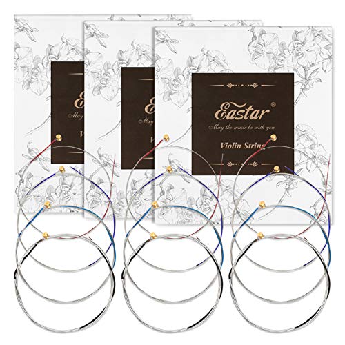 image for Eastar Violin Strings 4/4 Full Set of 3 (G D A E), Solid Steel Core Vi