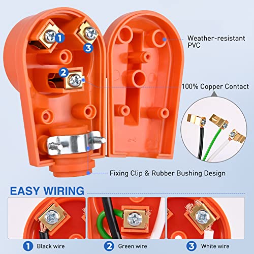 Image of Nilight 30 Amp RV Replacement Plug Receptacle ETL Listed NEMA TT-30R | 125 Volt Heavy Duty Female Plug Socket with Handle for RVs Camper Caravan Motorhome Van Trailer
