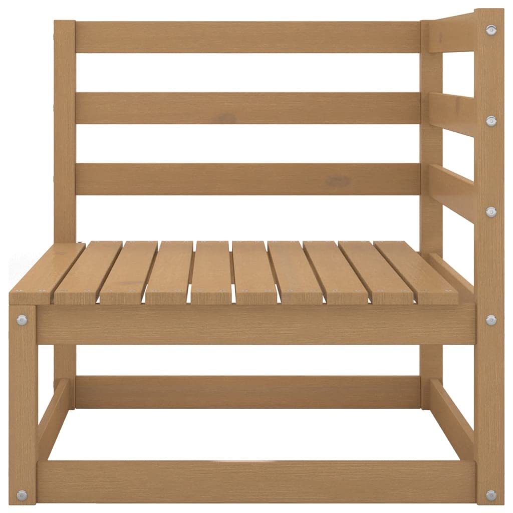 Juego de muebles de jardín de madera maciza de pino resistente a la intemperie, 70 x 70 cm, color marrón miel