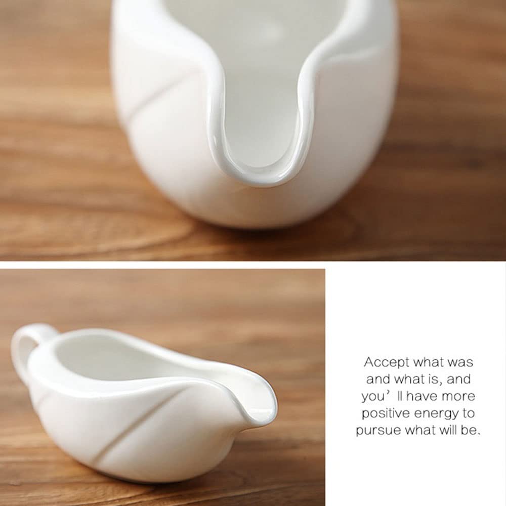 Barco de salsa fácil de verter Gravy Boats Leche Jugs Carne de res Filete Jugo Cubo Bucket Sauce Placa Vajilla Accesorios de Café para servir aderezo para ensaladas, caldo, pimienta negra ( Size : L )