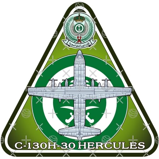 C-130 HERCULES Royal Saudi Air Force RSAF Lockheed C-130H-30 SAUDI ARABIA, S.Arabian Aircraft 3,7" (95mm) Vinyl Sticker, Decal