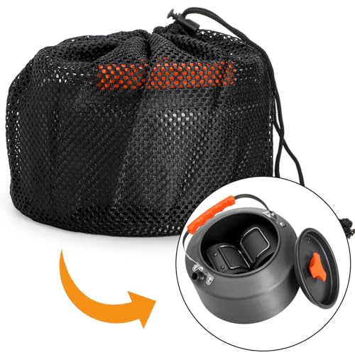 Nagpew 3 Pieces Camping Kettle, 2.5L Portable Camping Water Boiler with Storage Bag and 2 Cups, Coffee Tea Pot Set for Open Fire, Outdoor Activity, Stove, Hiking, Backpacking - Image 4