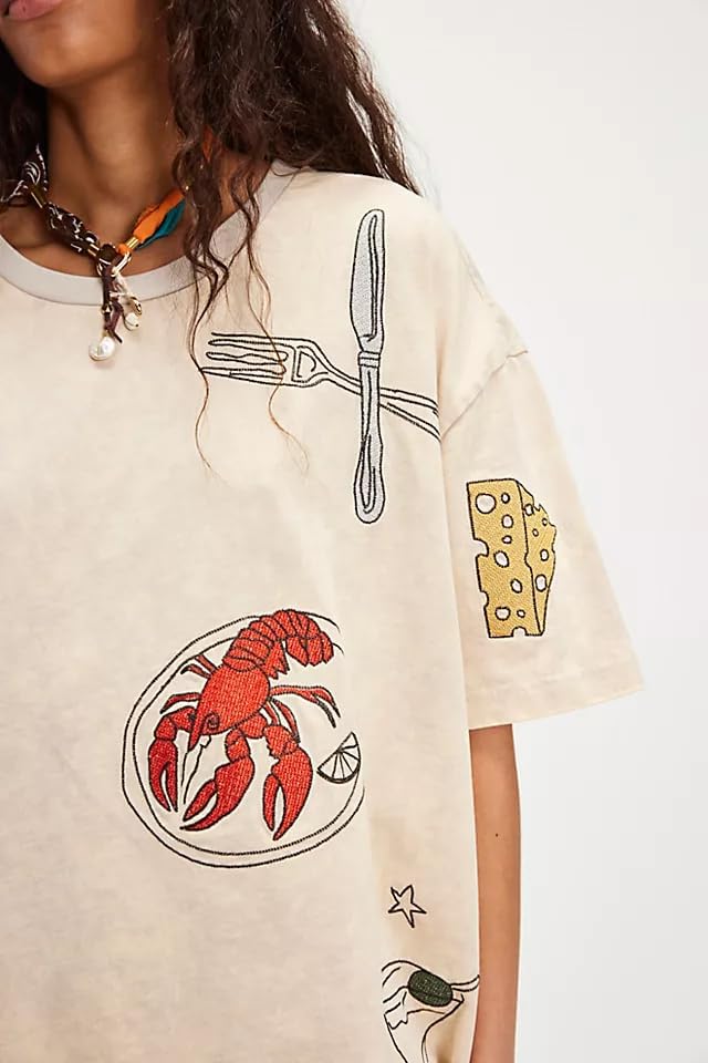 Womens Oversized Baggy Loose Fit Tees T Shirts Graphic Short Sleeve Cute Teen Girls Preppy Going Out Aesthetic Tops - Image 3