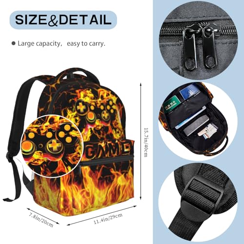 School Backpack For Boys Abstract Gamepad Boys Backpack For Kids Children Teens Elementary Middle School Boy Backpacks Ages 6-18 Video Games Bookbag back pack2