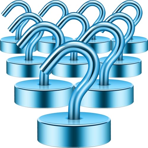 Image of Neosmuk Magnetic Hooks Steel Tube Design for Cruise,40lb+ RoyalBlue,10 Pack | Cruise Ship Essentials,Heavy Duty Magnett Hooks for Cabins, Refrigerator, Grill, Hanging, and Travel Extra Strong Must-Haves