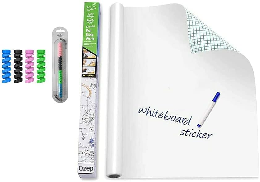 Qzep White Board Wall Sticker with 1 Marker for Home Kitchen, Office