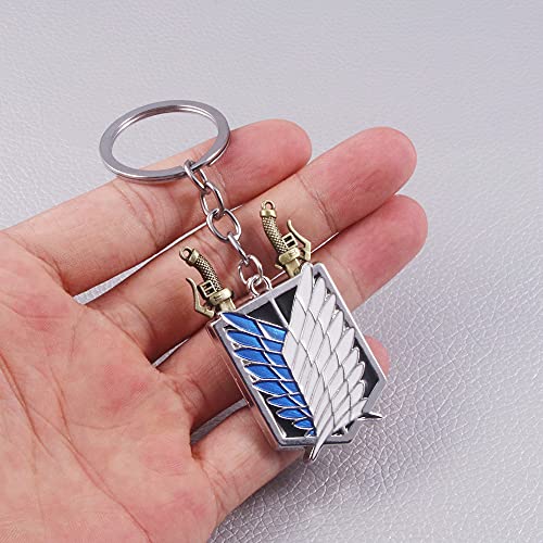 Image of AOT Wings of Freedom Charm Keychain - Shingeki No Kyojin Chain - Anime Gifts for Men Women and Fans, Wings of Freedom Keychain, One Size
