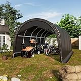 EROMMY Carport 12 x 20 FT Heavy Duty, Portable Garage with All-Steel Metal Frame and Round Style Roof, Anti-Snow Car Canopy Outdoor Storage Shelter for Car, Truck, Boat