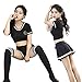 YINUOQI Cheerleader Cosplay Costume Schoolgirl Outfit Sexy Lingerie set Mini Sailor Suit with Stockings 4pcs (M)