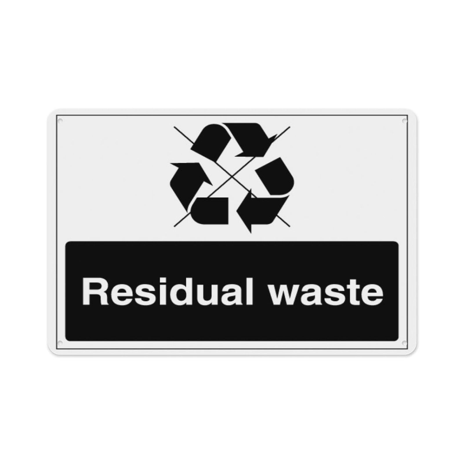 peiyeety Residual Waste - Waste Symbol Aluminum Tin Warning Signs For Home Outdoor Garden 8X12 Inches