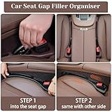 2PCS/Set Vehicle Mounted Gap Leak Proof Filling Strip - Car Seat Gap Filler Organiser,Car Gap Filler Organizer,Car Seat Gap Plug with Phone Holder,Auto Side Seat Gap Filler Organizer for Car (2/Black) - Image 3