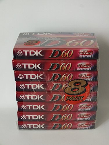 TDK Dynamic Performance D60 High Output IEC I/Type I - 8 Pack Audio Cassette Tapes