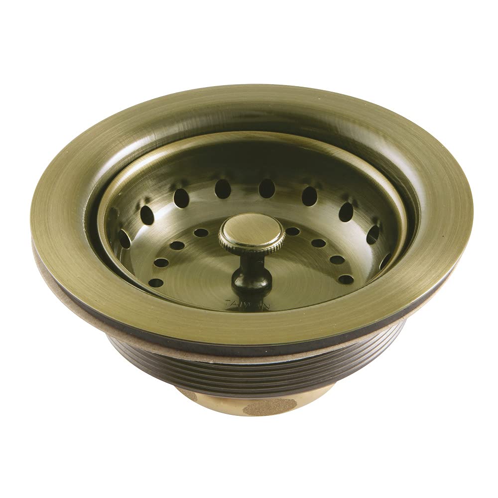 Kingston Brass K111BAB Tacoma Basket Strainer, Antique Brass,4.44 x 4.44 x 2.5