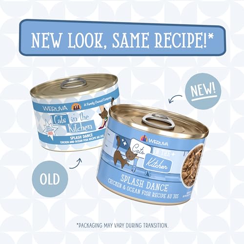 Image of Weruva Cats in The Kitchen, Splash Dance with Chicken & Ocean Fish Au Jus Cat Food, 6oz Can (Pack of 24)