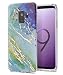 Galaxy S9 Case,Samsung Galaxy S9 Case,Spevert Marble Pattern Hybrid Hard Back Soft TPU Raised Edge Ultra-Thin Shock Absorption Slim Protective Cover Case for Samsung Galaxy S9 2018 - Blue Green