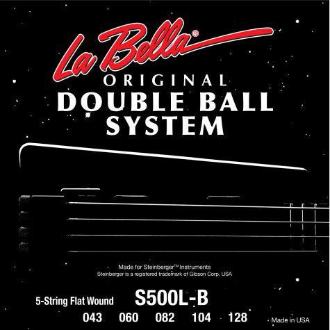 LA BELLA (���x��) 5���x�[�X�p�� S500L-B Double Ball Bass Flat Wound - Light 43-128, 5-String