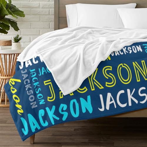 Personalized Name Blanket Customized Baby Blankets for Girls Boys Adults Monogrammed Blankets and Throws Christmas Birthday Mothers Fathers Valentines Day Gift
