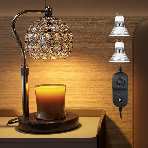 Xing Zhong CL-W005 Candle Warmer Lamp With Timer,Candle Warmer Lamp Adjustable Height,Electric Candle Lamp Warmer,Dimmable Crystal Candle Warmer Lamp