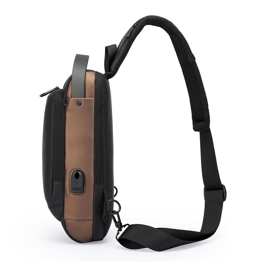Image of Sling Bag for Men & Women- Crossbody Sling Bag for Travel, Cycling & Hiking | Waterproof Shoulder Bag with Compartment and Zipper Pockets