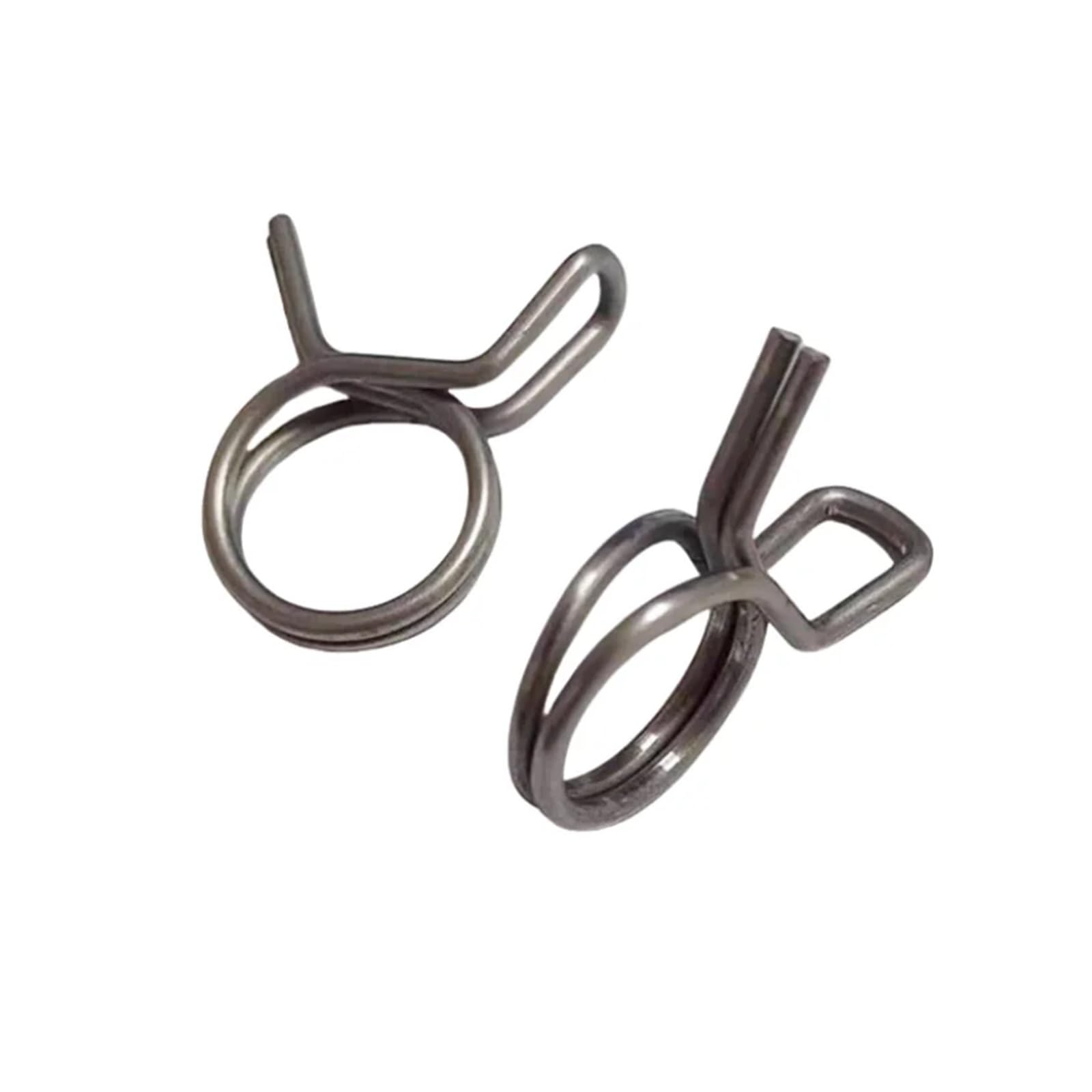 20 morsetti a molla in acciaio inox a doppia molla per tubo flessibile del tubo del carburante del motociclo (M11 placcato in zinco bianco)