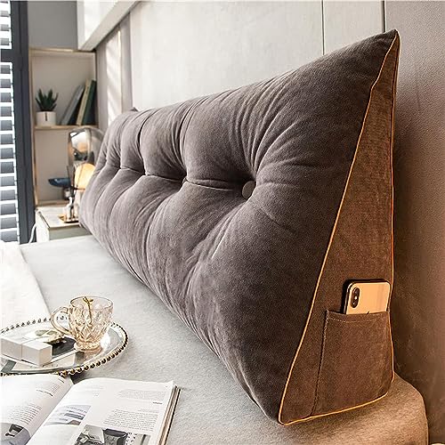 Opiniones y reviews de Almohadas de lectura Top 10. 47 DEVINK - Triangular Almohada de Lectura Cama, Cabecera Tapizado Lumbar Cervical, Cojines de Cuña Espalda Antireflujo Adulto Larga para Dormir, Cuerpo Completo Alta con Pana...