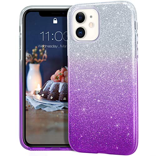 MATEPROX Compatible with iPhone 11 case, Bling Sparkle Cute Girls Women Protective Case for iPhone 11 2019 6.1inch(Gradient Purple)
