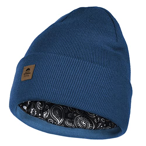 Hatiis-Beanie-mit-Satin-gefuettert-Cuffed-Plain-Skull-Hat-Unisex-Wintermuetze-fuer-Damen-und-Herren