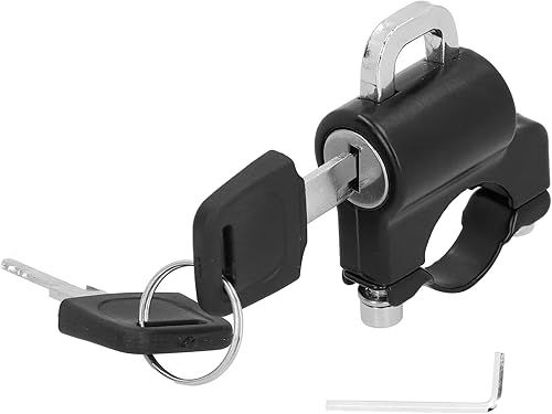 Cerradura de casco de metal de seguridad para manillar de 0.9 a 1.1 pulgadas con 2 llaves, Candado para casco de moto aleación de aluminio y
