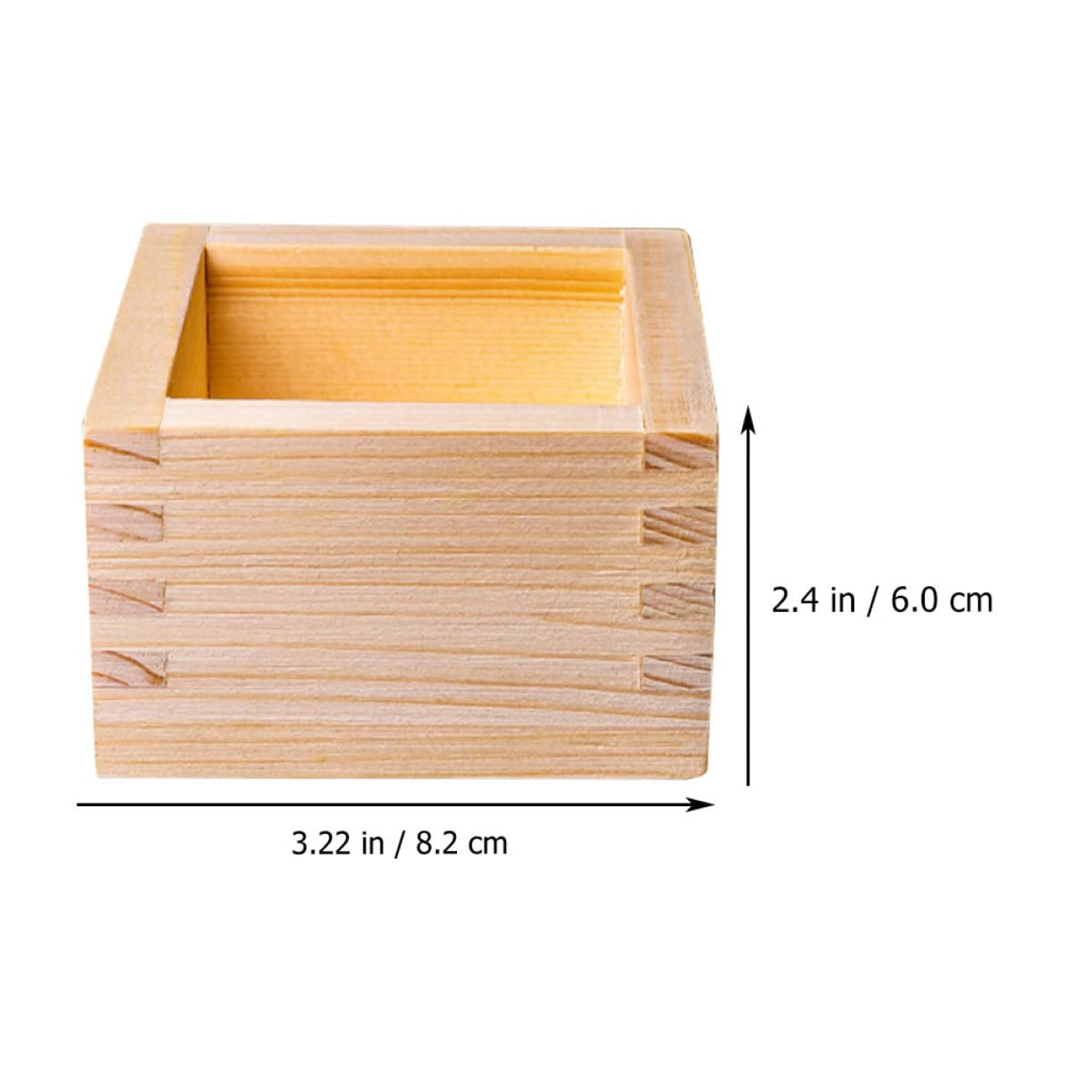 SOLUSTRE 1Pc Japanese Wooden Sake Cup with Square Box Smooth Edges No Burrs Unique Design for Tea Parties Home Decor for Serving Sake Guests