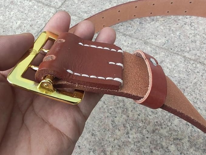 Reproductions WWII GERMAN VINTAGE OFFICER DOUBLE CLAW BROWN LEATHER BELT LENGTH 50INCH Waist hole size: 36-46" BUCKLE GOLD4