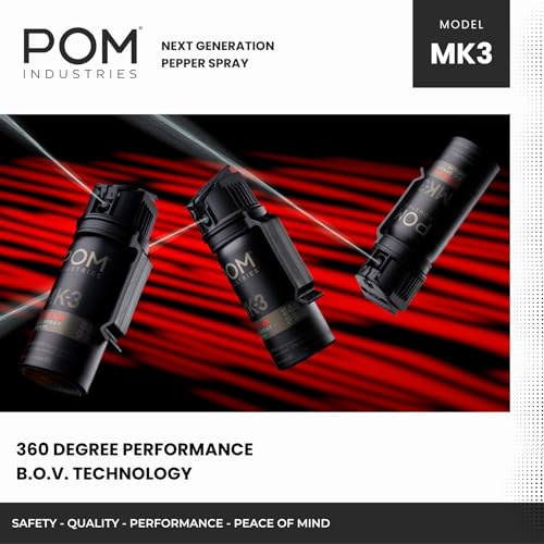 POM MK3 Pepper Spray, Belt Clip Model, Maximum Police Strength OC with UV Marking Dye, Quick Flip Top Safety, 360° Performance at Any Angle, Powerful Accurate Stream, 18 ft Range, 1.8 fl oz - Image 5