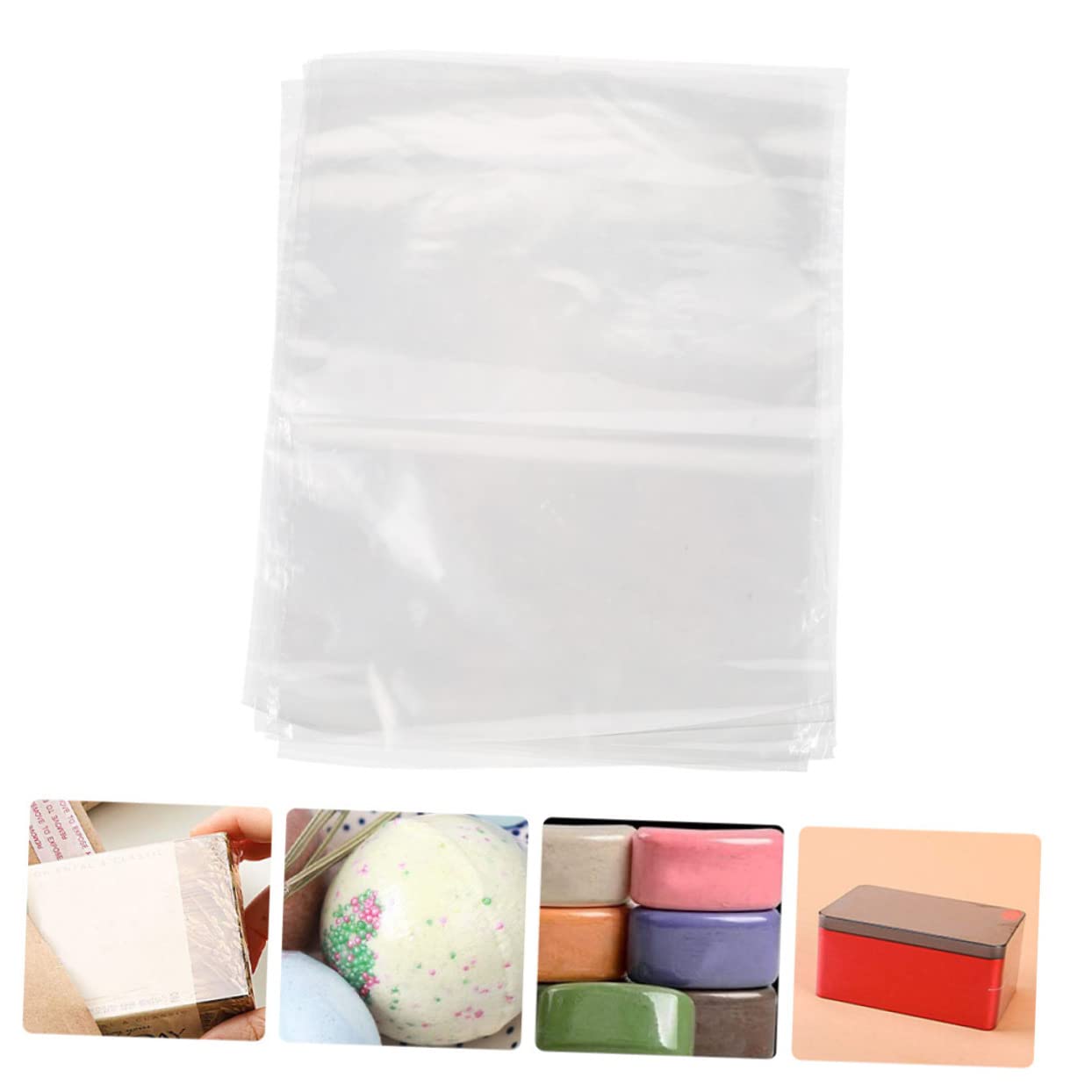 HOMOCONO Shrink Wrap for Bottles 200pcs Pof Shrink Film Bags Heat Seal Packaging Easy Identification Save Space