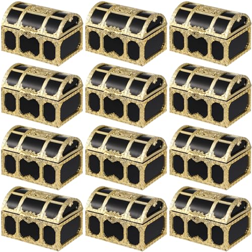 Gadpiparty 海賊宝箱 12個セット 宝箱 小物入れ 収納 アンティーク小箱 ジュエリーボックス インテリア アクセサリーケース ミニ コイン・ 金貨・ ネックレス・アクセサリ