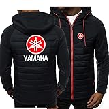 メンズパーカースウェットシャツYa.ma.haプリントカジュアルセーター暖かいカーディガン長袖パーカーカラージップパーカースポーツジャケットトップス - ティーンギフト-Black||XXL