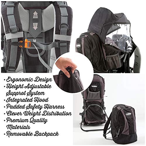 Luvdbaby Premium 2 In 1 Baby Backpack Carrier For Hiking - Baby Carrier Backpack For Toddlers With Removable Backpack - Ergonomic Hiking Child Carrier Backpack #TOP2
