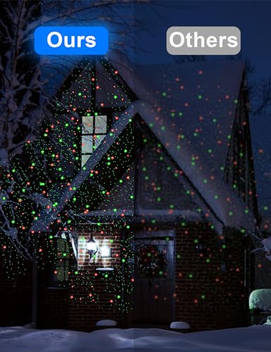 Christmas Projector Lights, ZBPP Star Show LED Lights Red and Green Outdoor IP65 Waterproof, 3 Modes