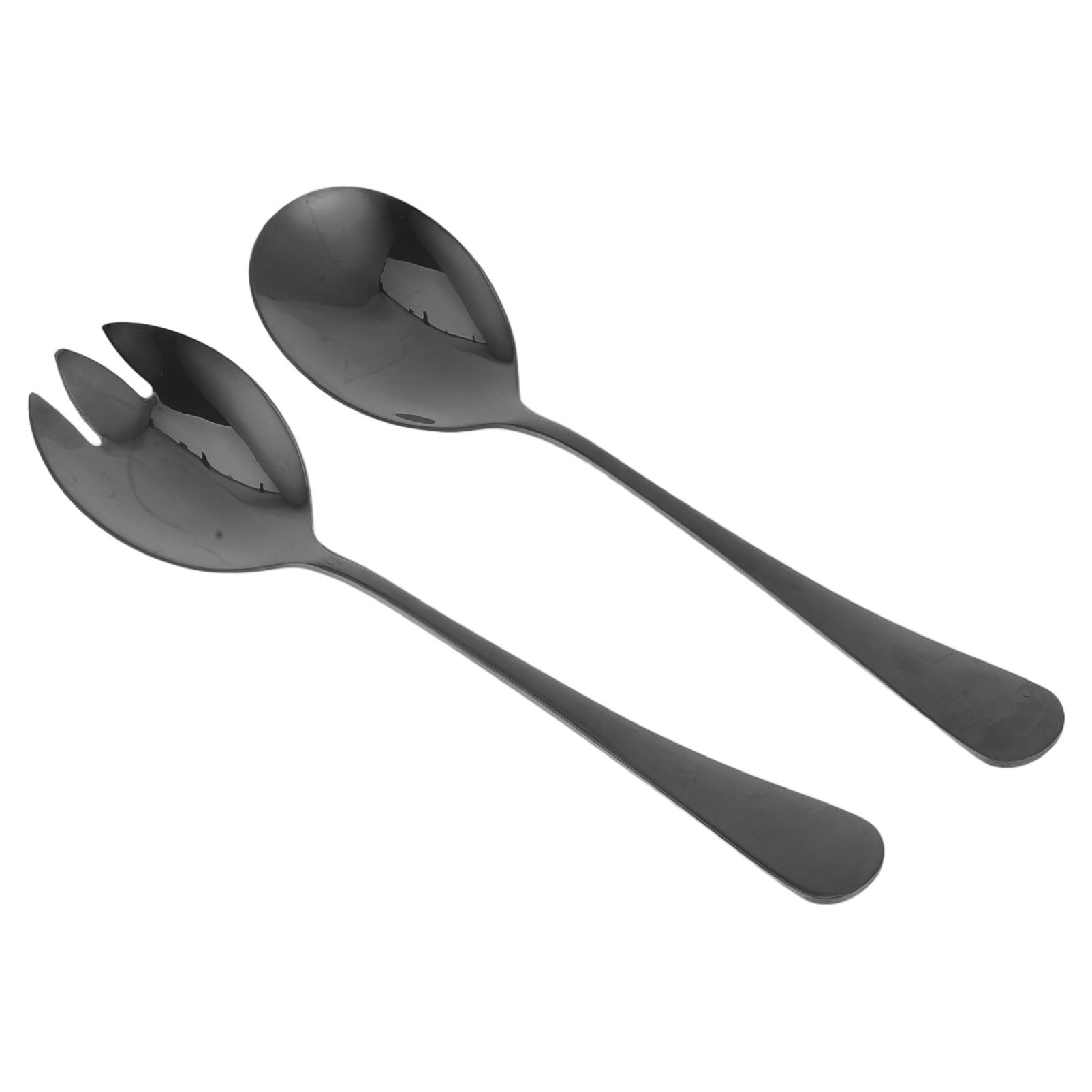 MUCKLILY Elegant Salad Cutlery Set 2pc Salad Spoon Fork Stainless Steel Ergonomic Design Versatile for Family Restaurant