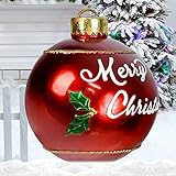 Aufblasbare Weihnachtskugel, Große Weihnachtskugeln Für Draußen Weihnachtsdekoration Ø60cm Aufblasbarer Pvc Weihnachtsball Christbaumkugel Rot Wiederverwendbar Personalisiert Weihnachtsbaumschmuck