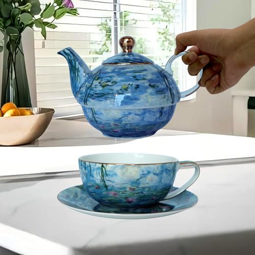 AOTELIDA Water Lily Porcelain Tea for One Set